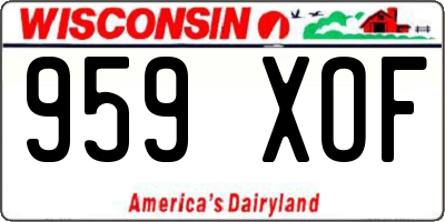 WI license plate 959XOF