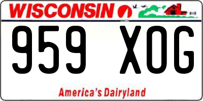 WI license plate 959XOG