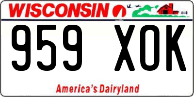 WI license plate 959XOK