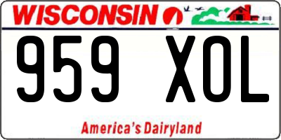 WI license plate 959XOL