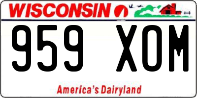WI license plate 959XOM