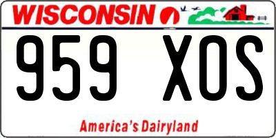 WI license plate 959XOS