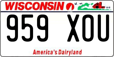 WI license plate 959XOU