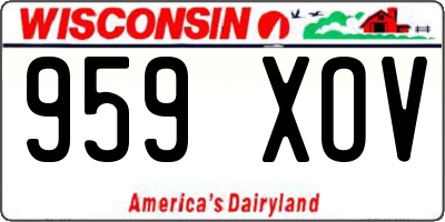 WI license plate 959XOV