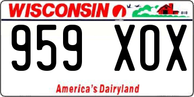 WI license plate 959XOX