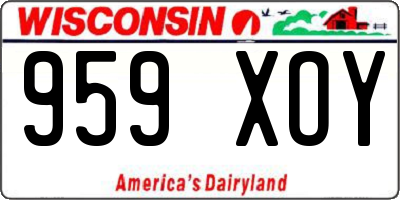WI license plate 959XOY