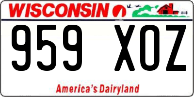WI license plate 959XOZ