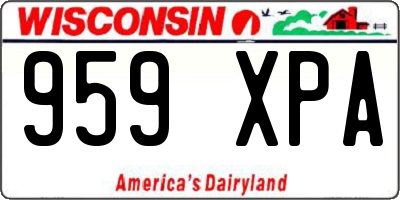 WI license plate 959XPA