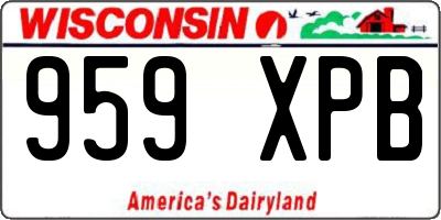 WI license plate 959XPB