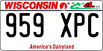 WI license plate 959XPC