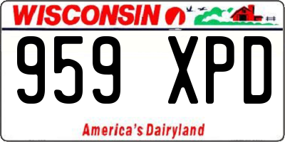 WI license plate 959XPD