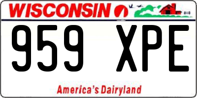 WI license plate 959XPE