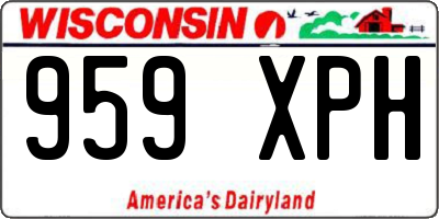 WI license plate 959XPH