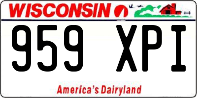 WI license plate 959XPI