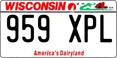 WI license plate 959XPL