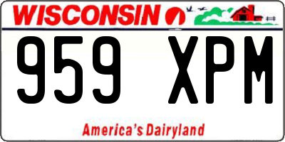 WI license plate 959XPM