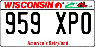 WI license plate 959XPO