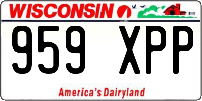WI license plate 959XPP