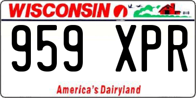 WI license plate 959XPR