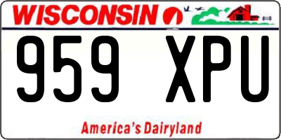 WI license plate 959XPU