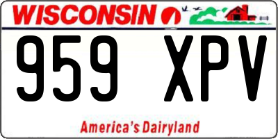 WI license plate 959XPV
