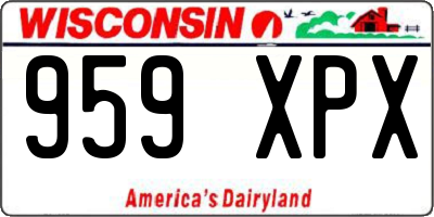 WI license plate 959XPX