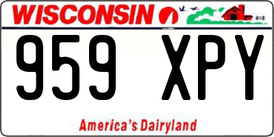 WI license plate 959XPY