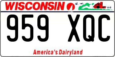 WI license plate 959XQC