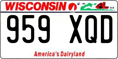 WI license plate 959XQD