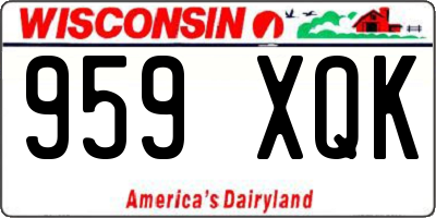 WI license plate 959XQK