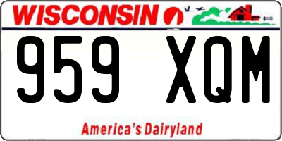 WI license plate 959XQM