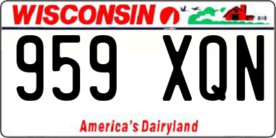 WI license plate 959XQN