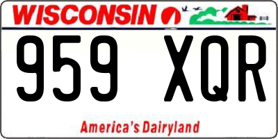 WI license plate 959XQR