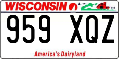 WI license plate 959XQZ