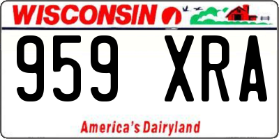 WI license plate 959XRA