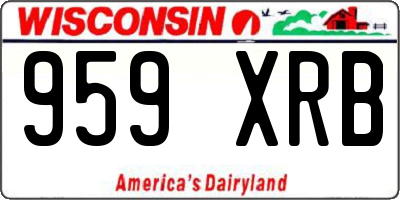 WI license plate 959XRB