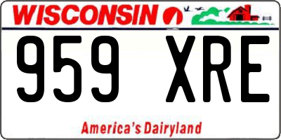 WI license plate 959XRE
