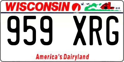 WI license plate 959XRG