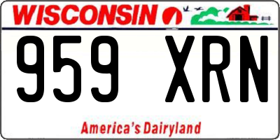WI license plate 959XRN