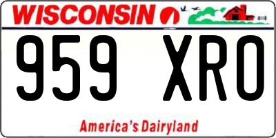 WI license plate 959XRO