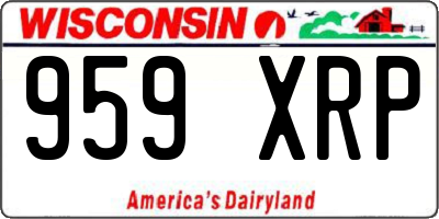 WI license plate 959XRP