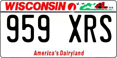 WI license plate 959XRS