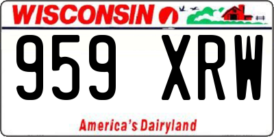 WI license plate 959XRW