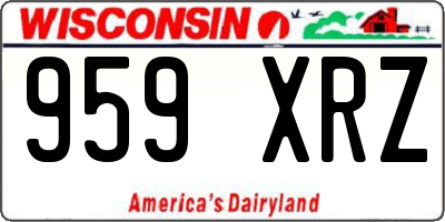 WI license plate 959XRZ