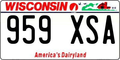 WI license plate 959XSA