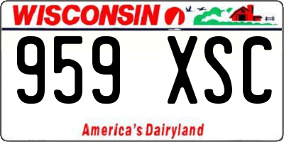 WI license plate 959XSC