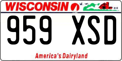 WI license plate 959XSD