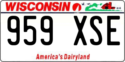 WI license plate 959XSE