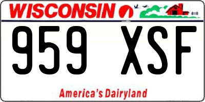 WI license plate 959XSF
