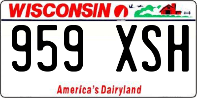 WI license plate 959XSH